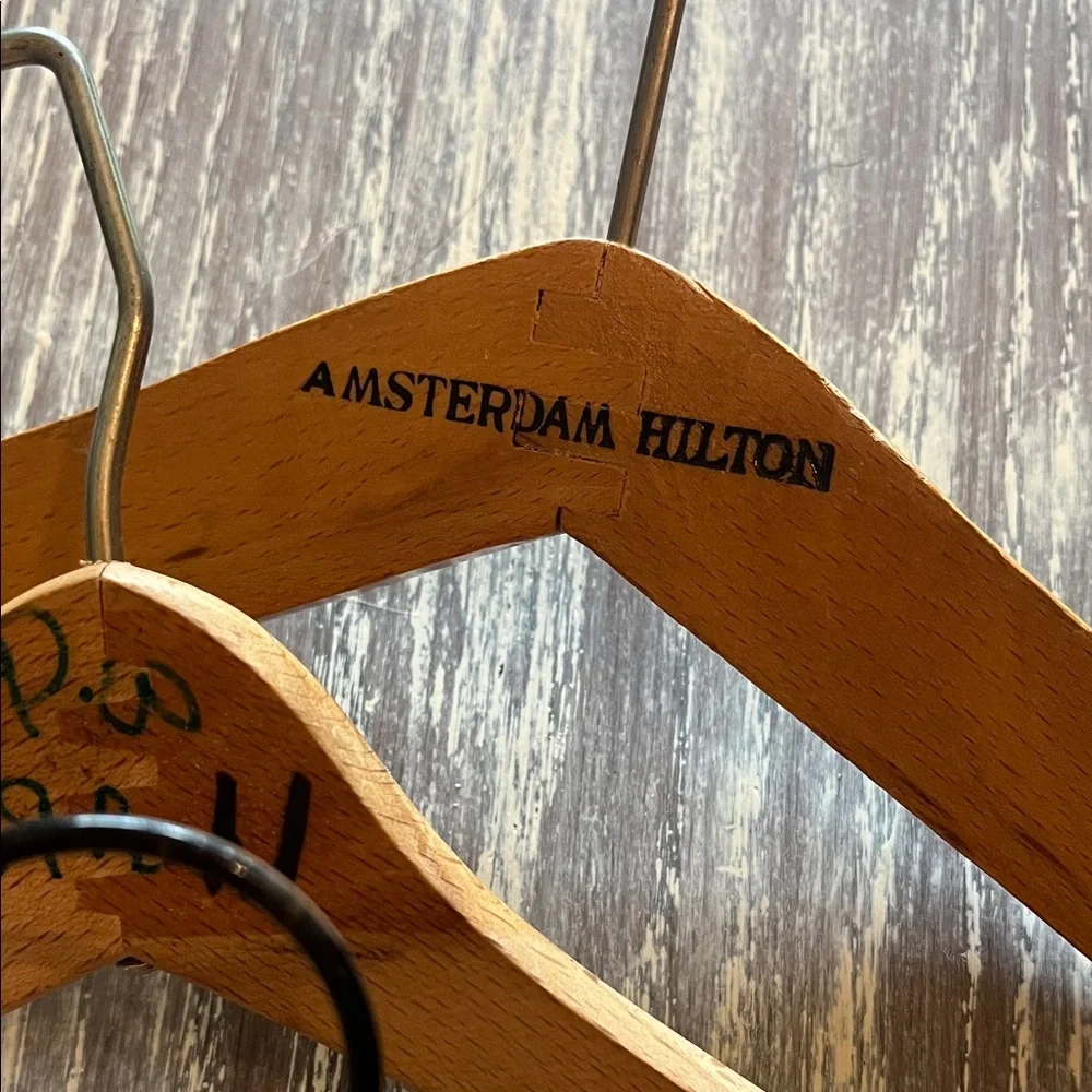 Set of 5 Vintage Wooden Suit Hangers. Various styles. Exc condition